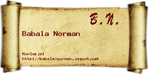 Babala Norman névjegykártya